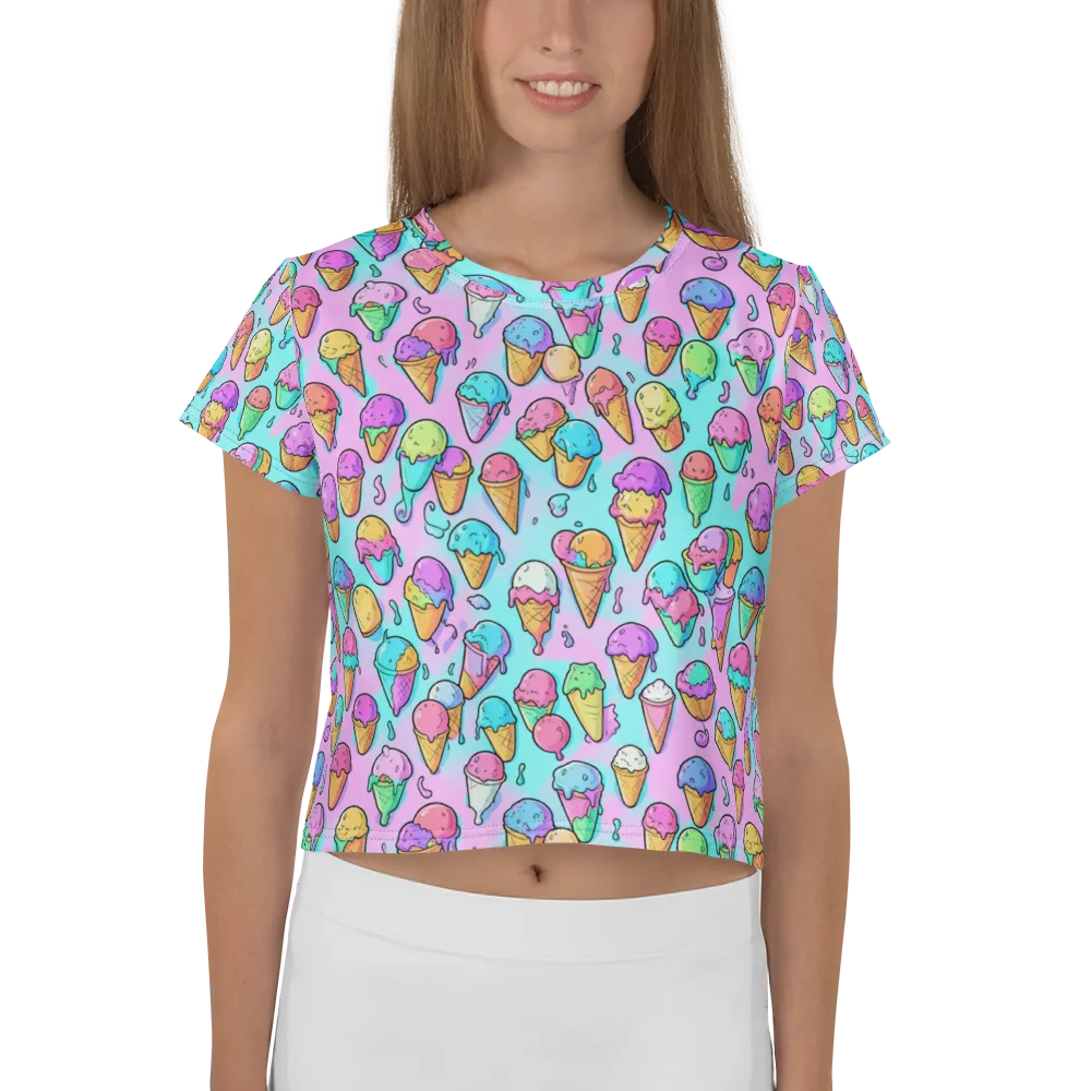 Neon Sundae on Crop Tee — Front