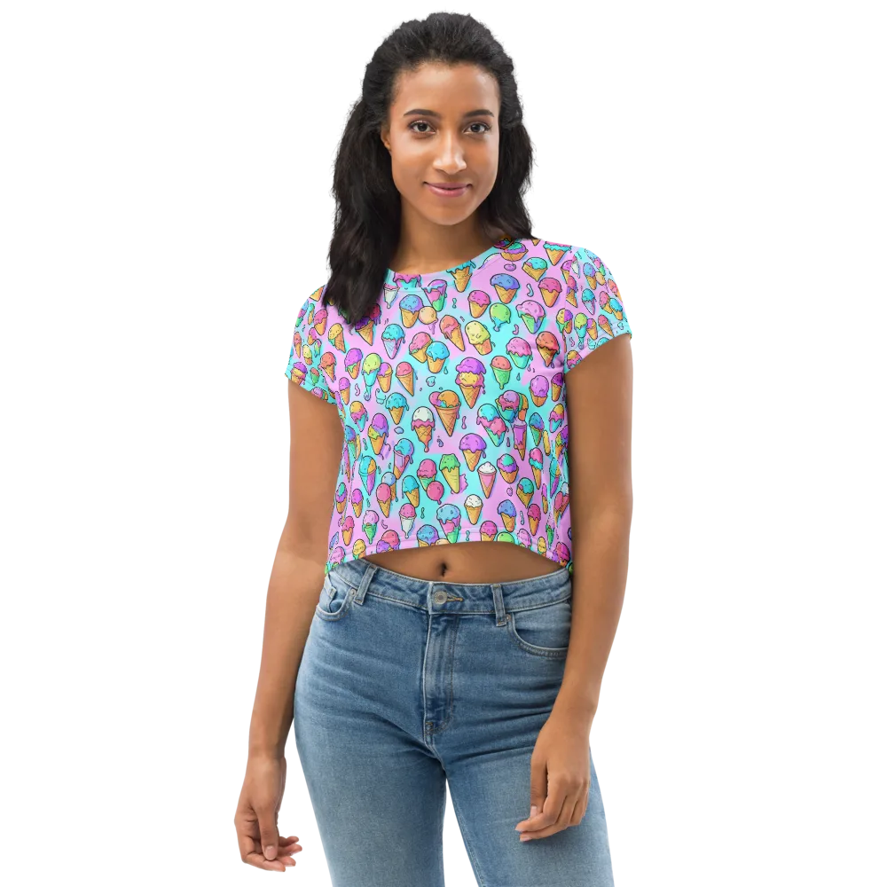 Neon Sundae on Crop Tee — Front
