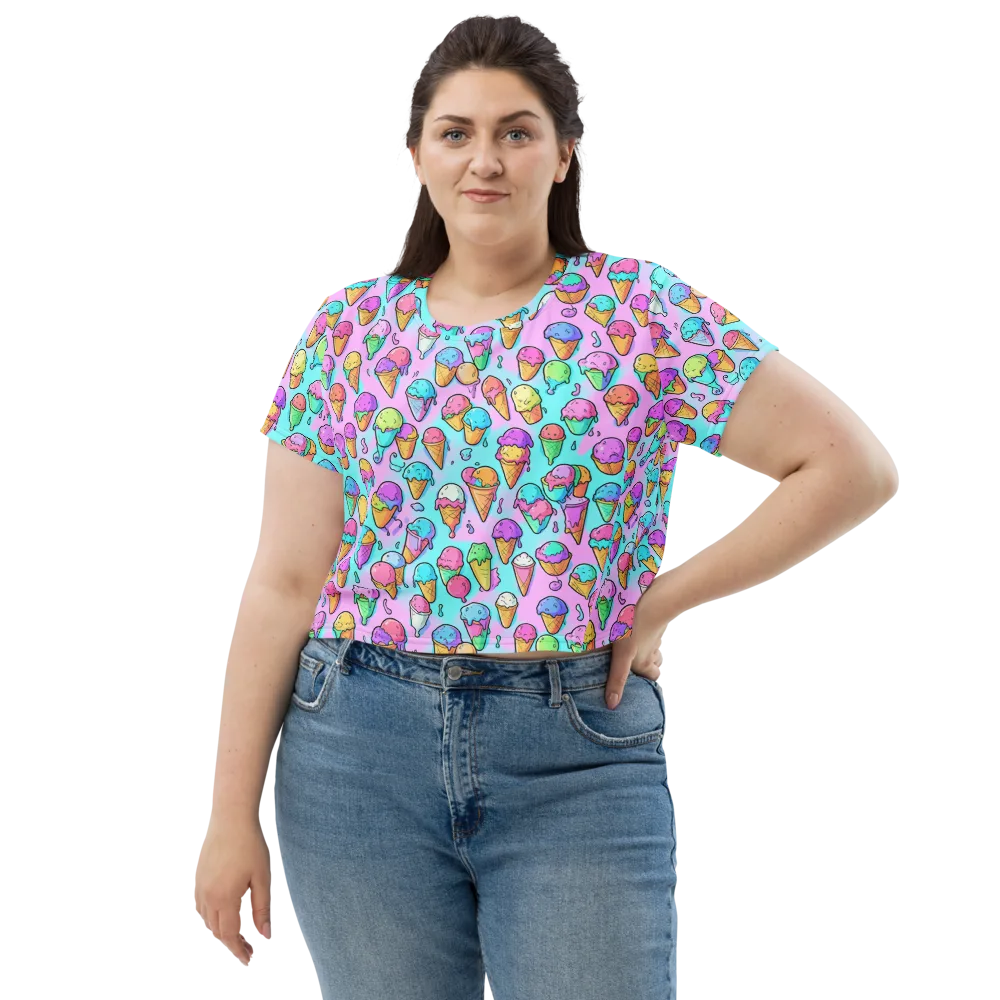 Neon Sundae on Crop Tee — Front