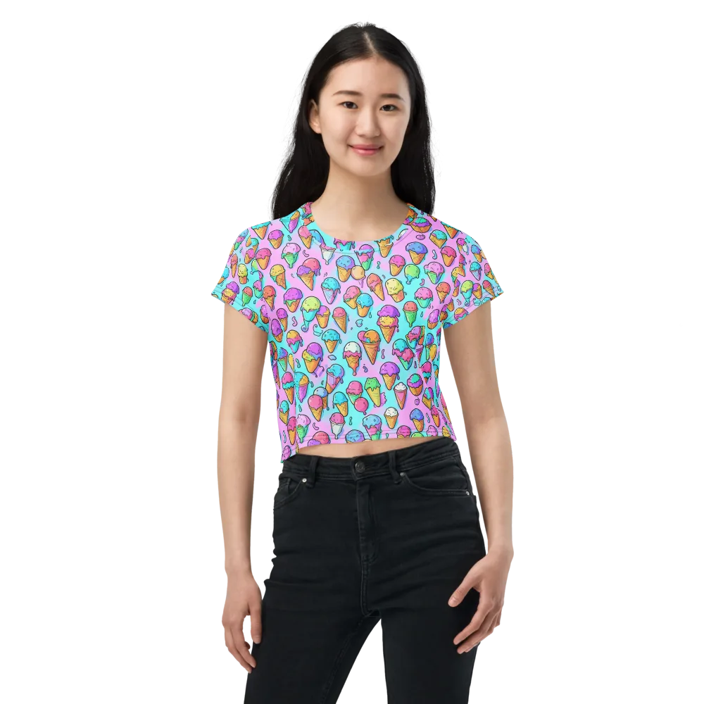 Neon Sundae on Crop Tee — Front