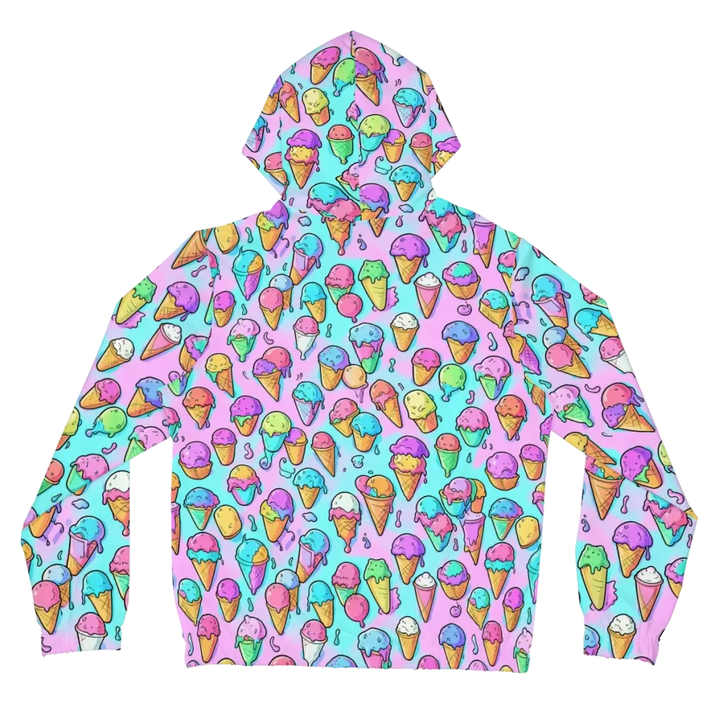 Neon Sundae on Women's Full-Zip Hoodie — Back