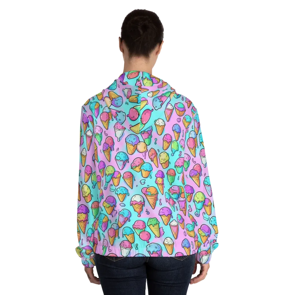 Neon Sundae on Women's Full-Zip Hoodie — Back On Person