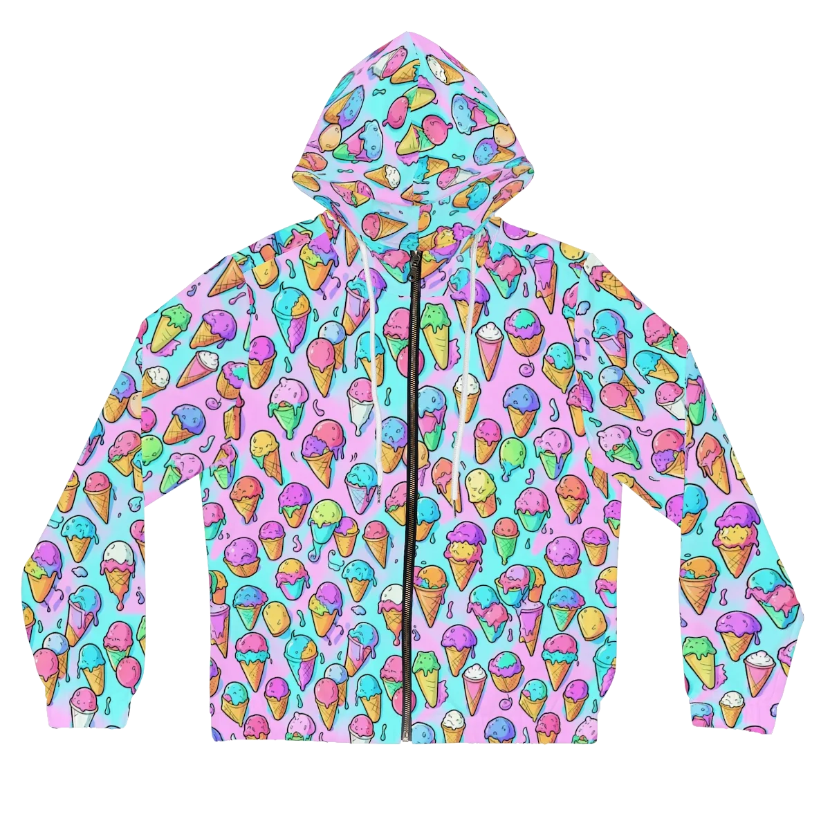 Neon Sundae on Women's Full-Zip Hoodie — Front