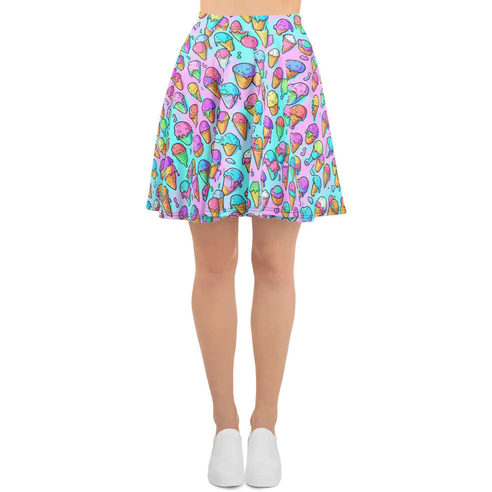Neon Sundae on Skater Skirt — Front