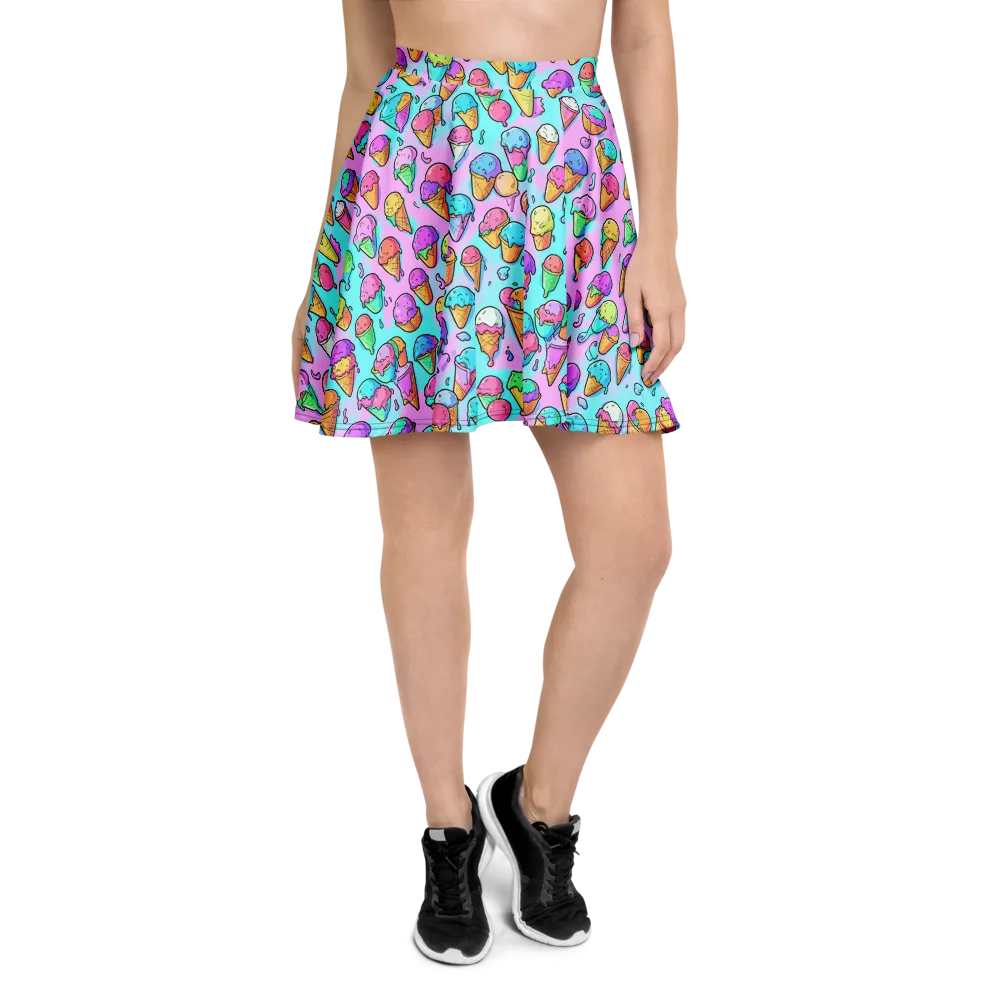Neon Sundae on Skater Skirt — Front