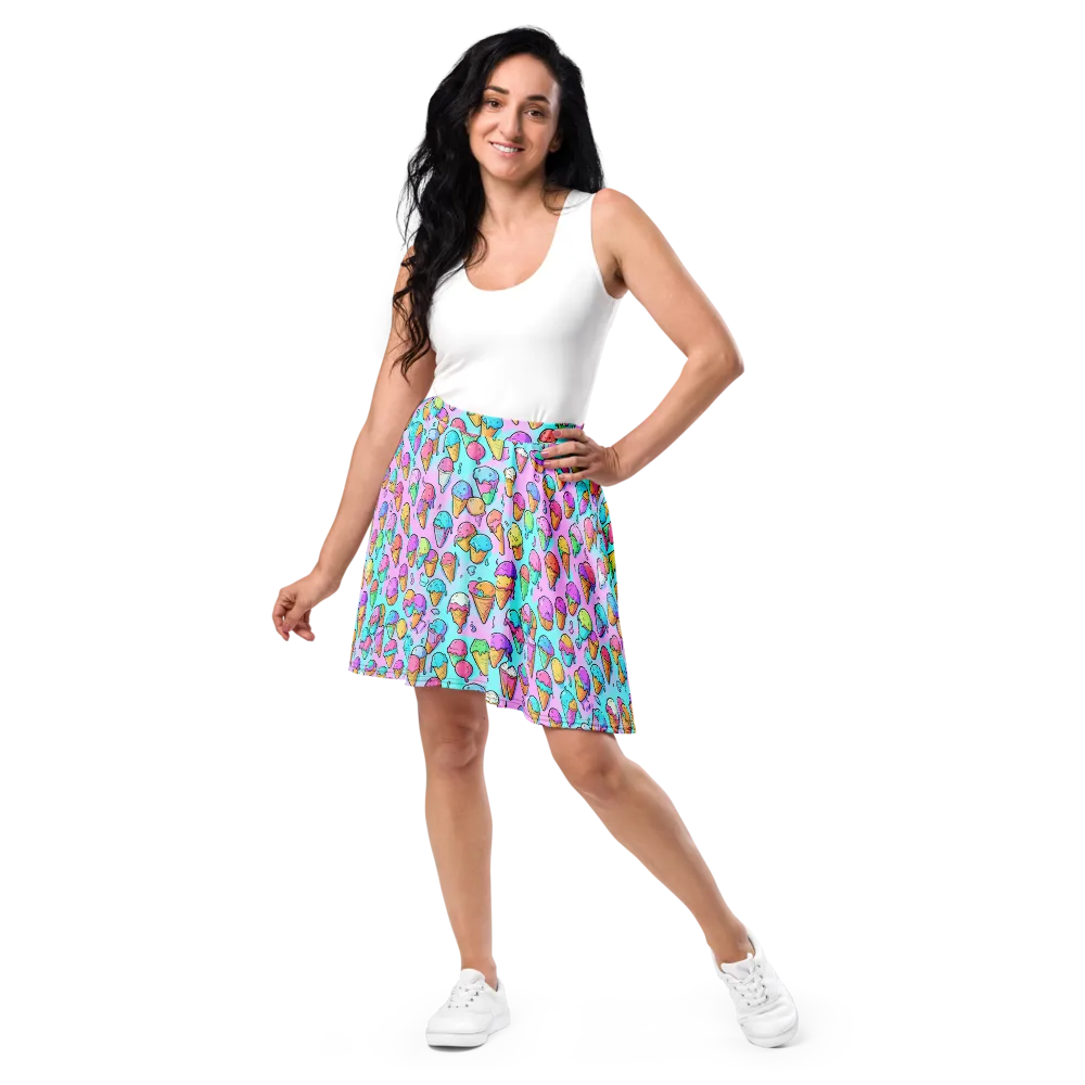 Neon Sundae on Skater Skirt — Front