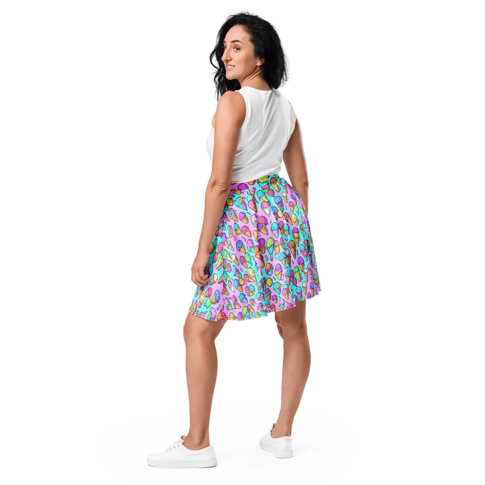 Neon Sundae on Skater Skirt — Back