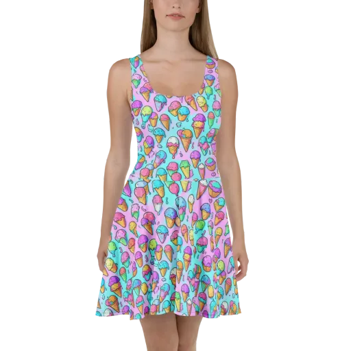Neon Sundae on a Skater Dress