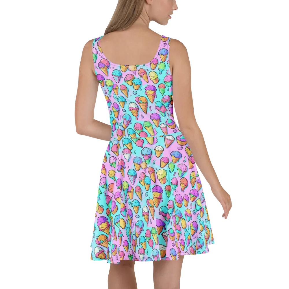 Neon Sundae on Skater Dress — Back