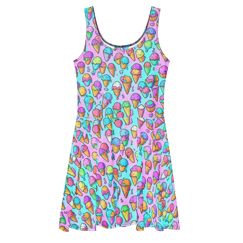 Neon Sundae on Skater Dress — Front