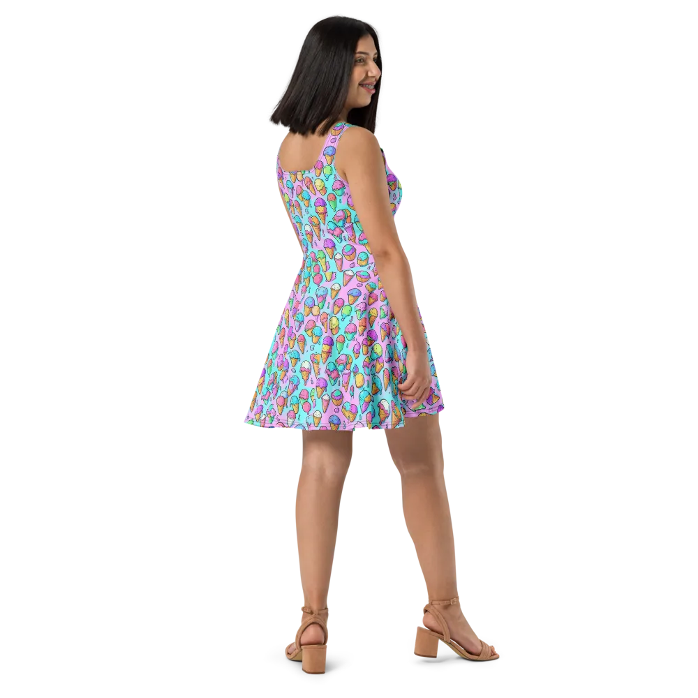 Neon Sundae on Skater Dress — Right