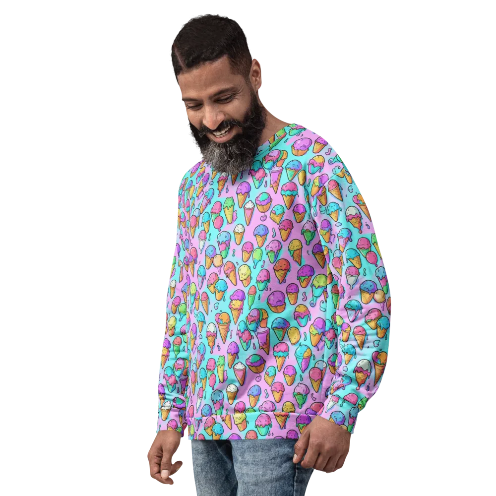Neon Sundae on Sweatshirt — Left Front