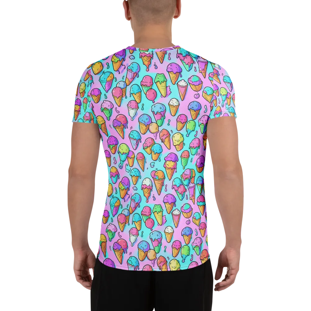 Neon Sundae on Men's Athletic T-Shirt — Back