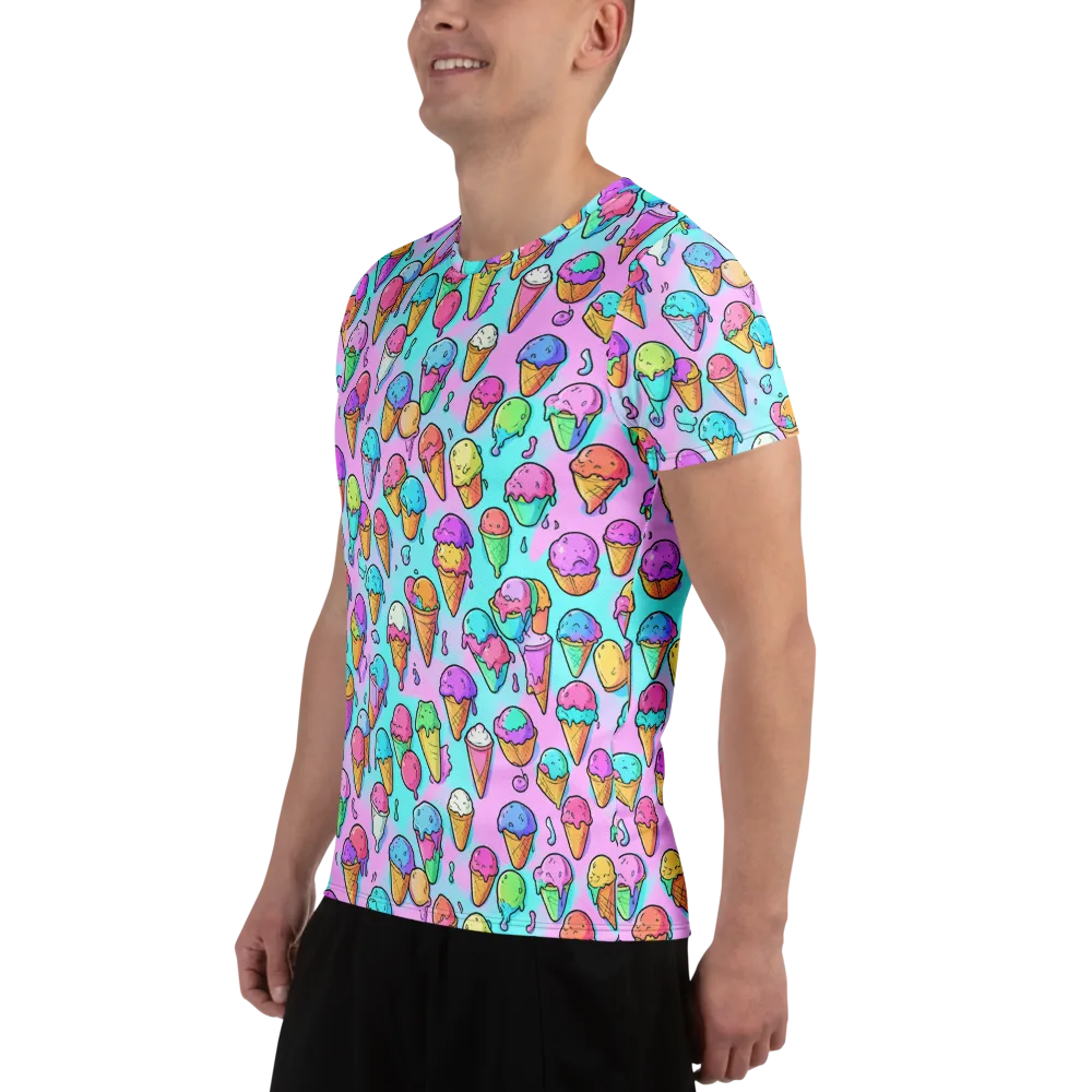 Neon Sundae on Men's Athletic T-Shirt — Left