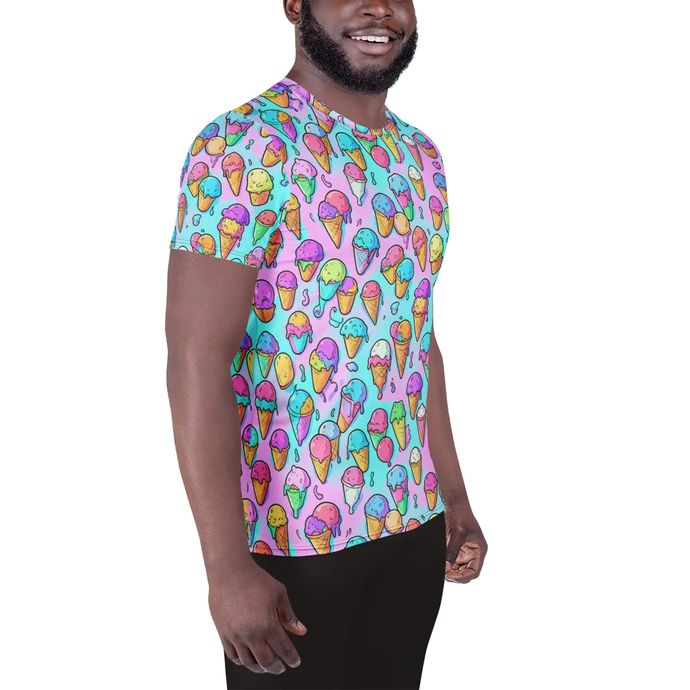 Neon Sundae on Men's Athletic T-Shirt — Right