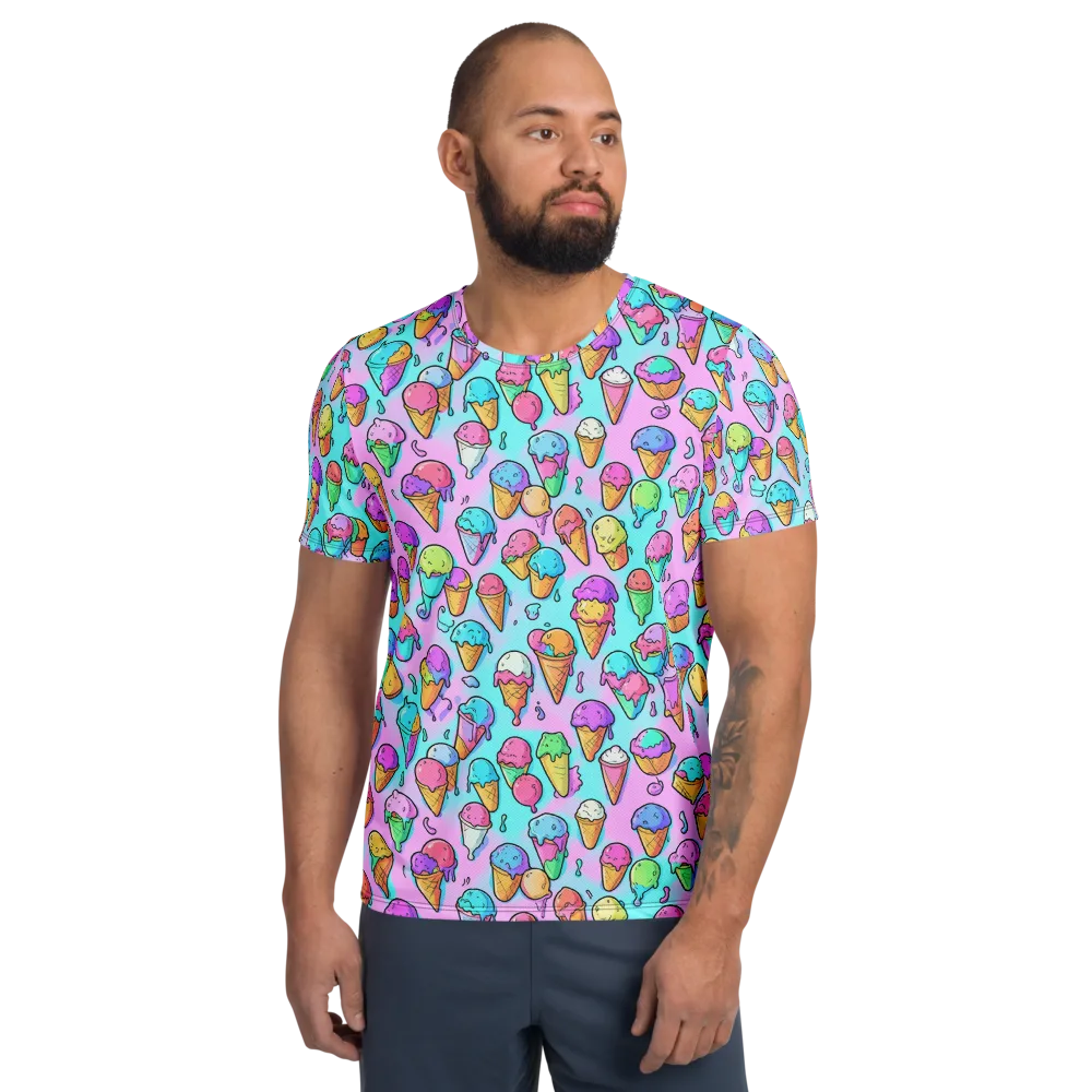 Neon Sundae on Men's Athletic T-Shirt — Front