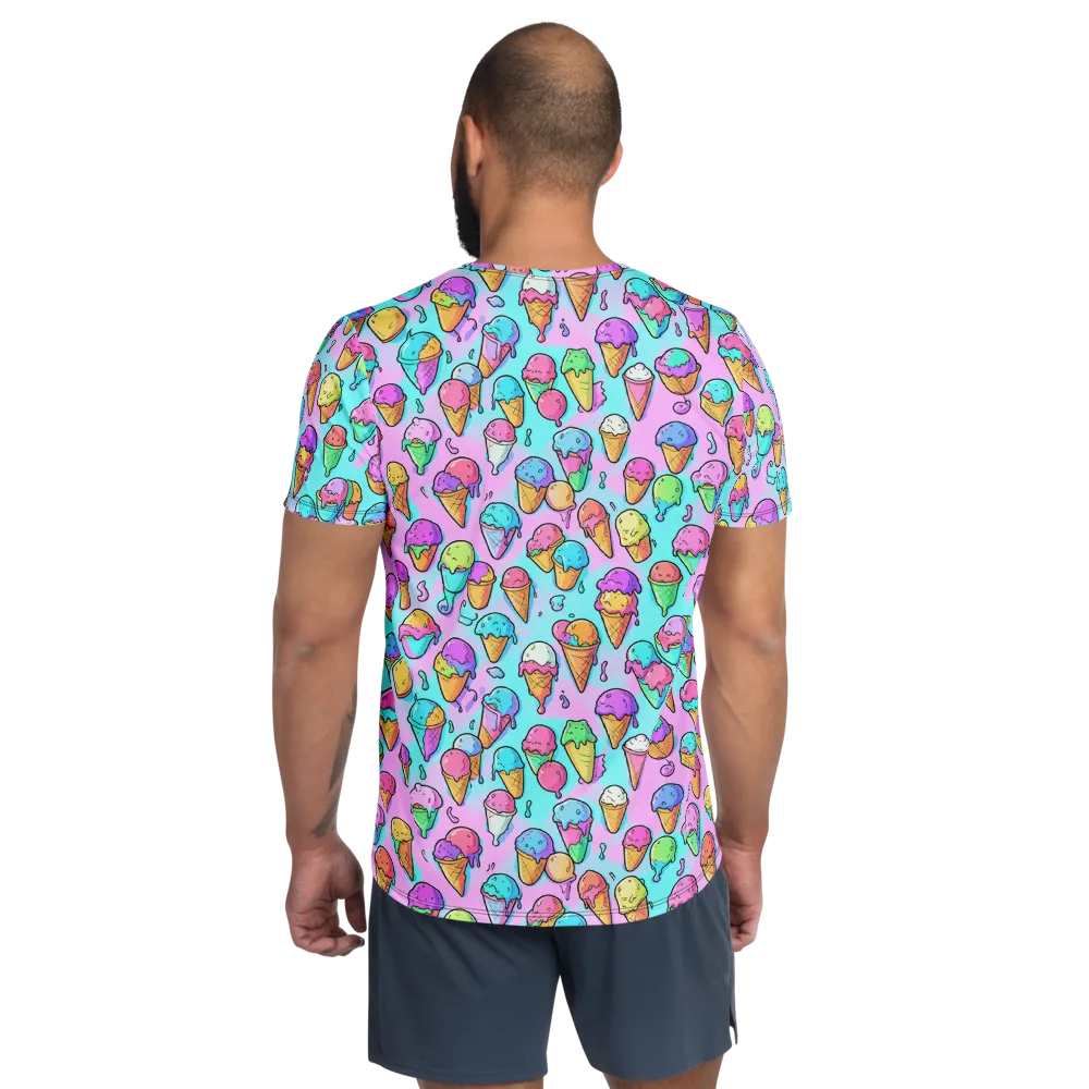 Neon Sundae on Men's Athletic T-Shirt — Back