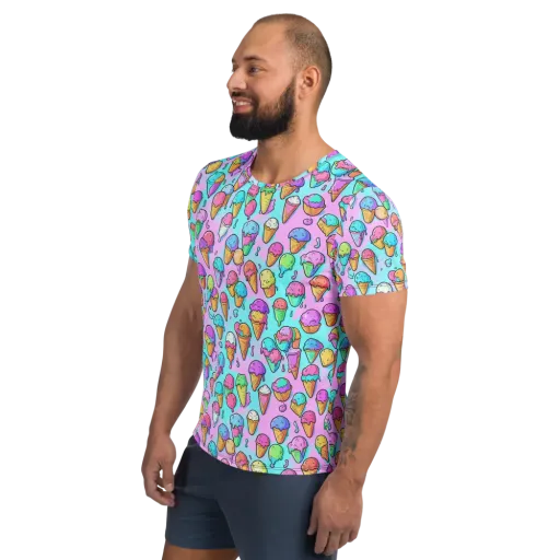 Neon Sundae on a Men's Athletic T-Shirt