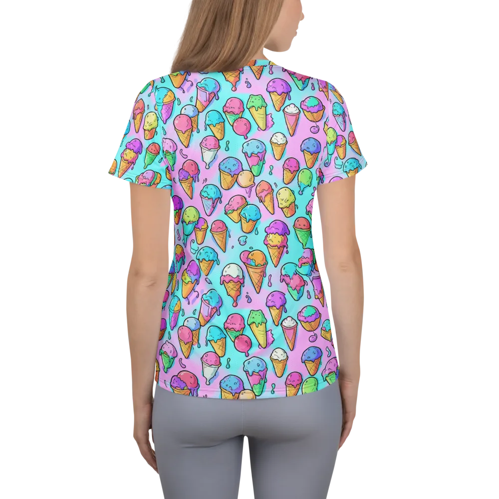 Neon Sundae on Women's Athletic T-Shirt — Back