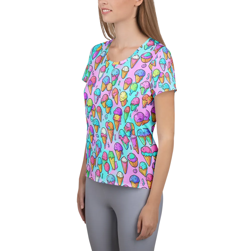 Neon Sundae on Women's Athletic T-Shirt — Left