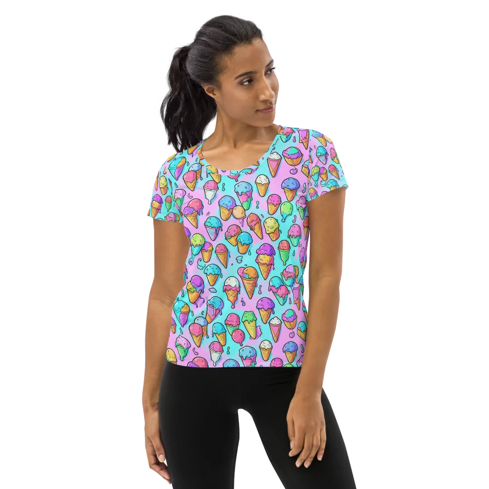 Neon Sundae on Women's Athletic T-Shirt — Front