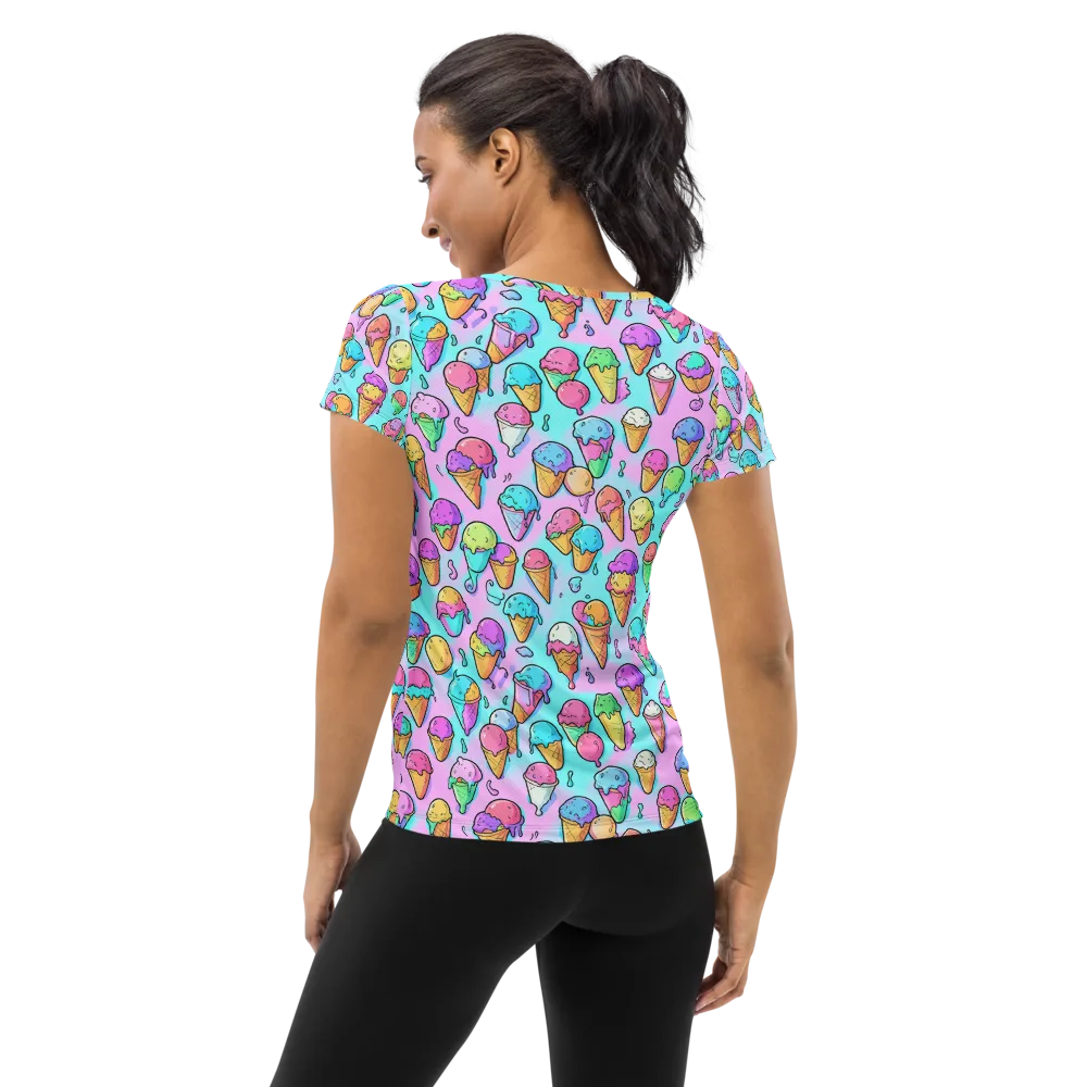 Neon Sundae on Women's Athletic T-Shirt — Back