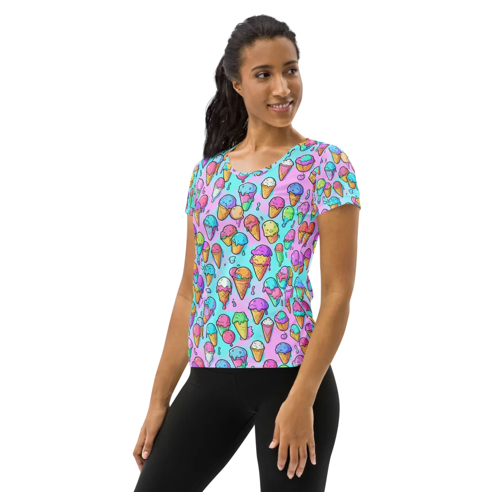 Neon Sundae on Women's Athletic T-Shirt — Left