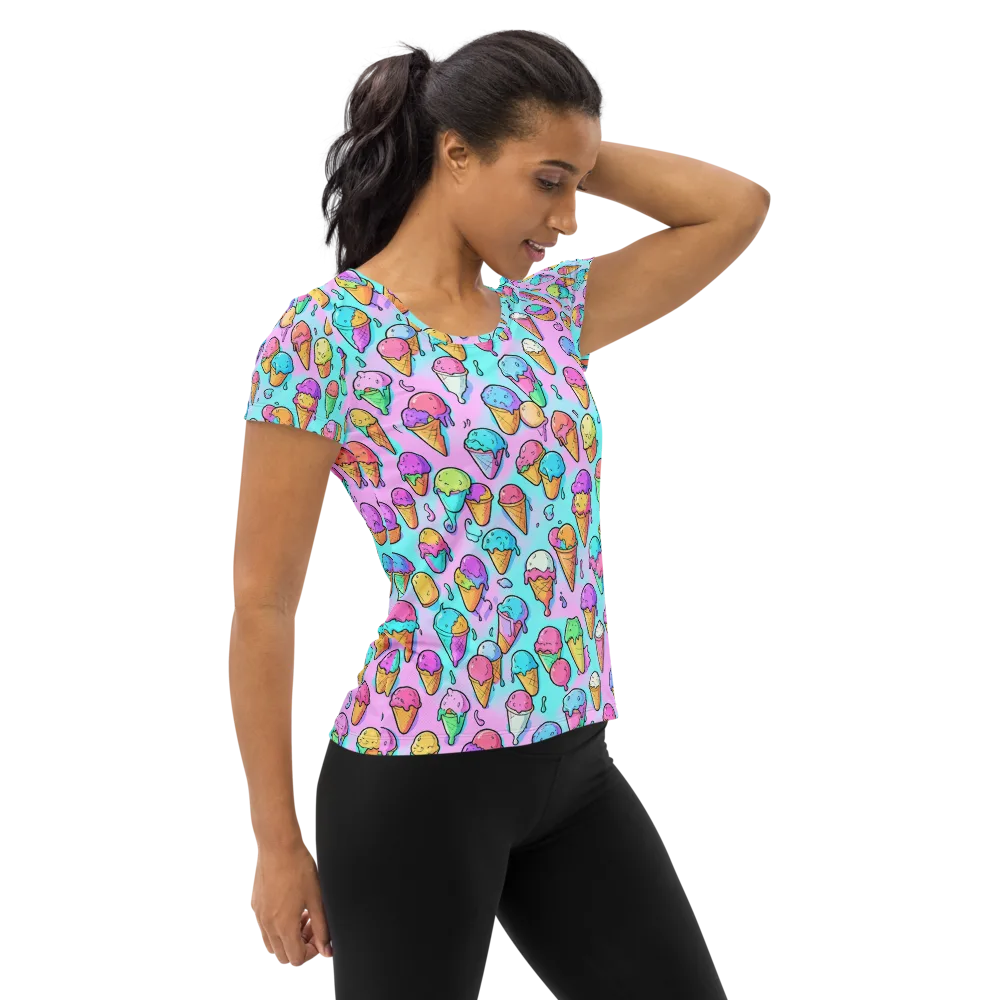 Neon Sundae on Women's Athletic T-Shirt — Right