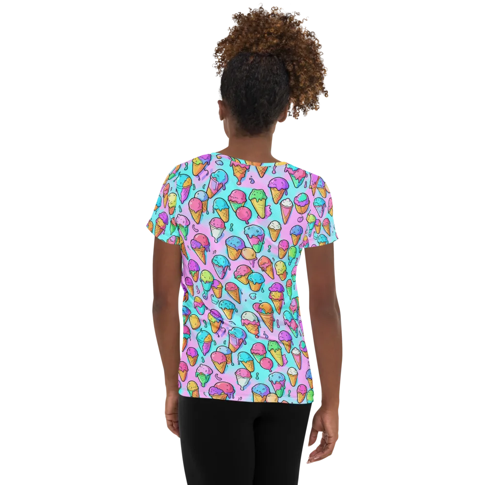 Neon Sundae on Women's Athletic T-Shirt — Back