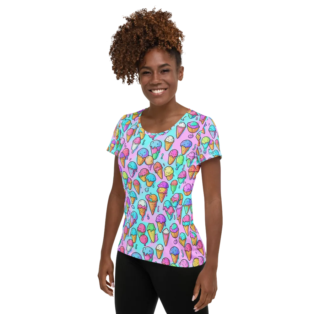 Neon Sundae on Women's Athletic T-Shirt — Left