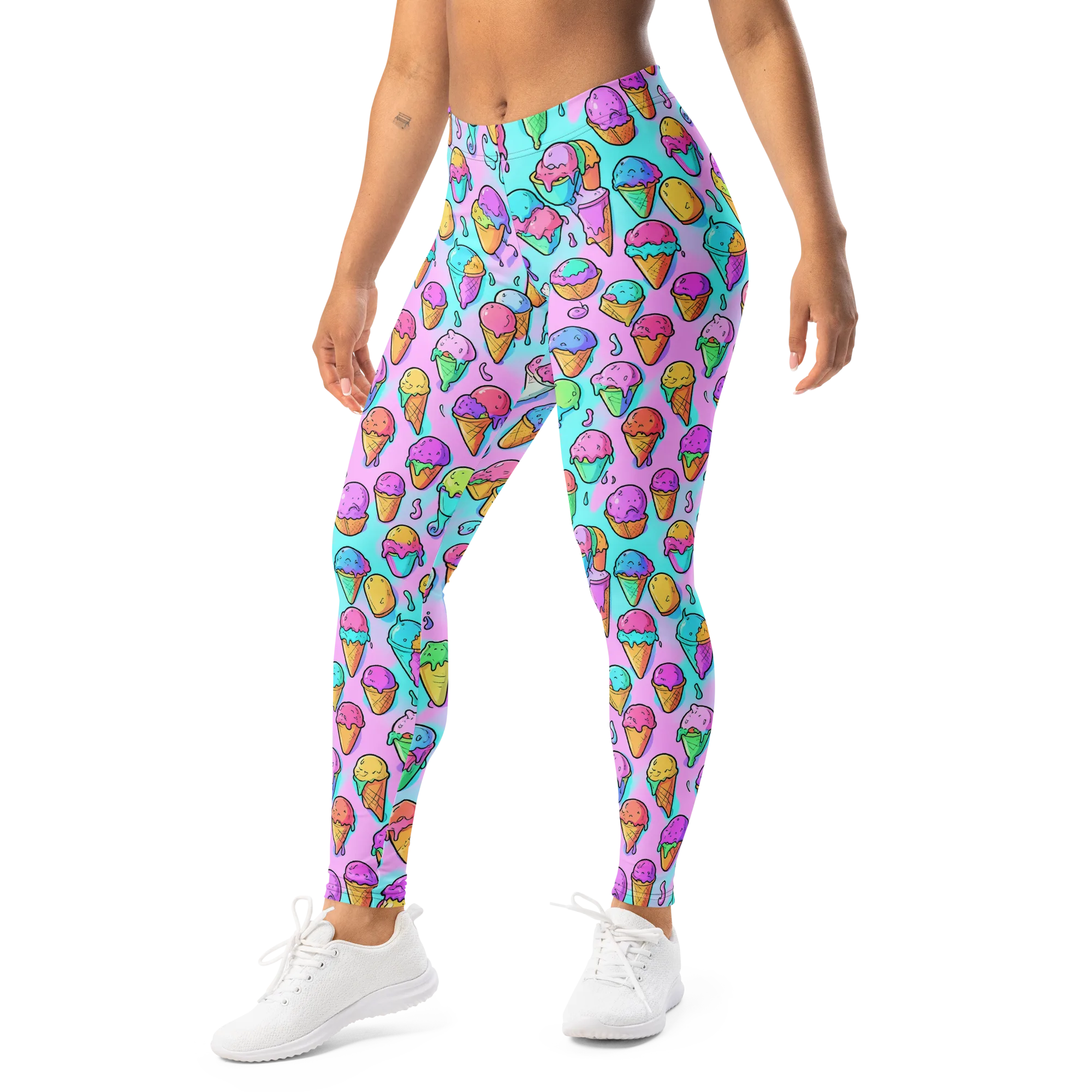 Neon Sundae on Leggings — Left Front