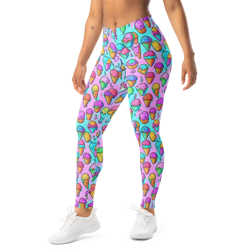 Neon Sundae on Leggings — Left Front