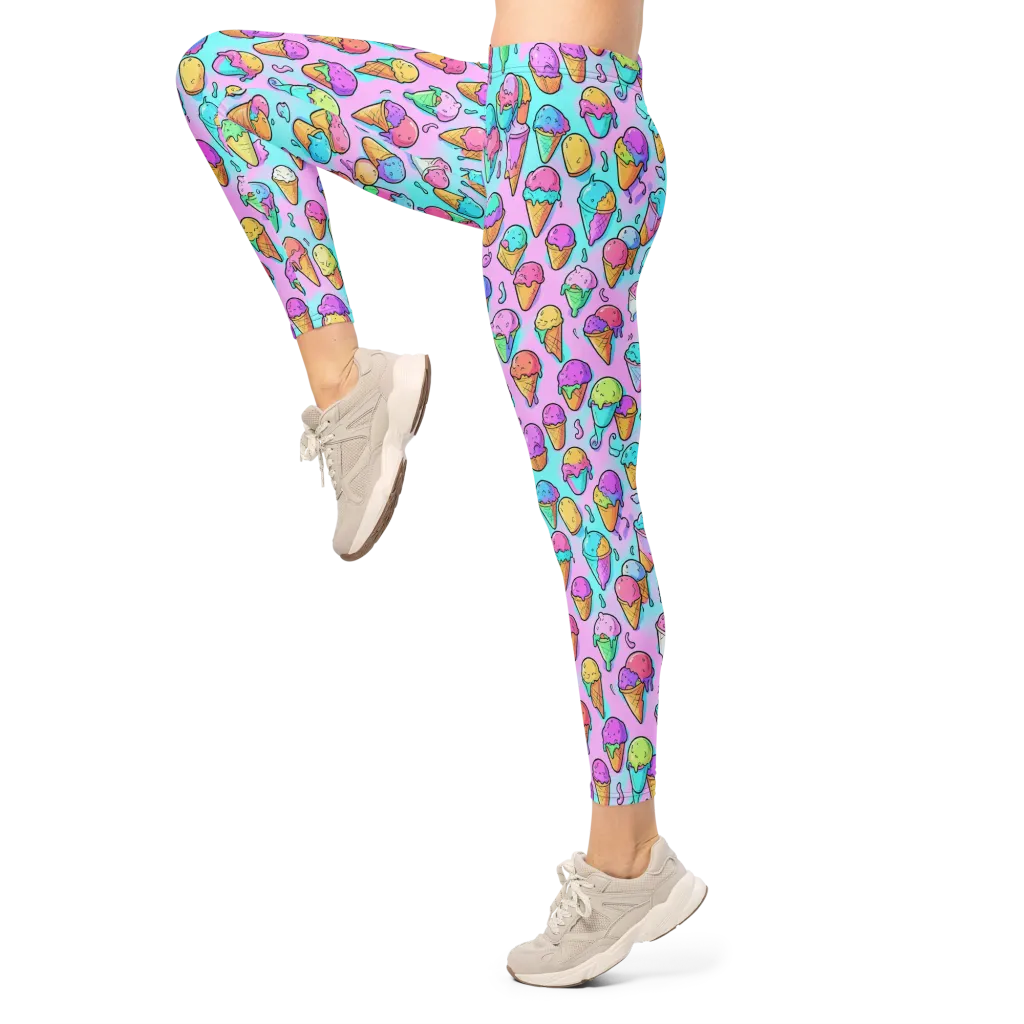Neon Sundae on Leggings — Left