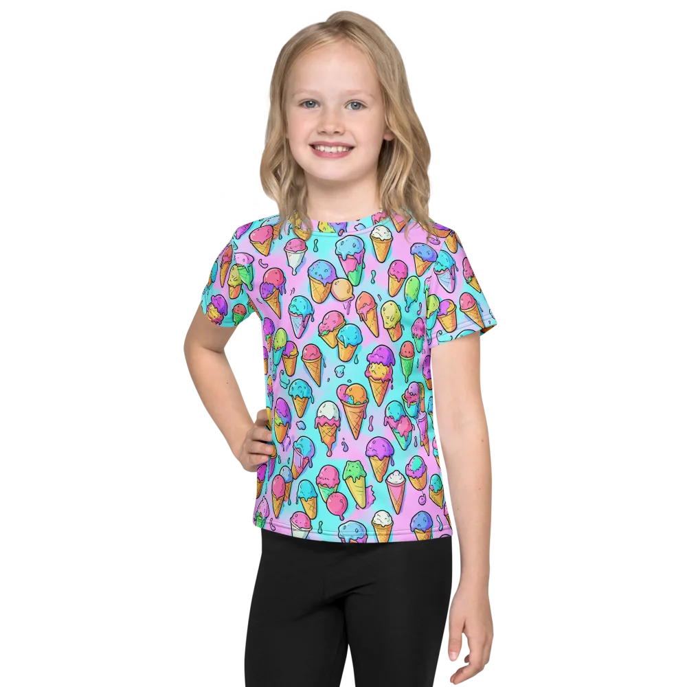 Neon Sundae on Kids Crew Neck T-Shirt — Front