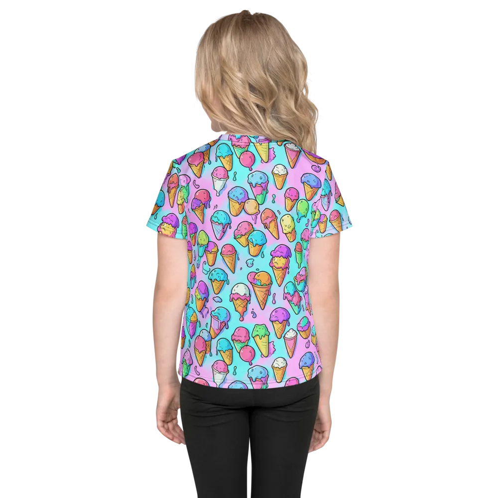 Neon Sundae on Kids Crew Neck T-Shirt — Back