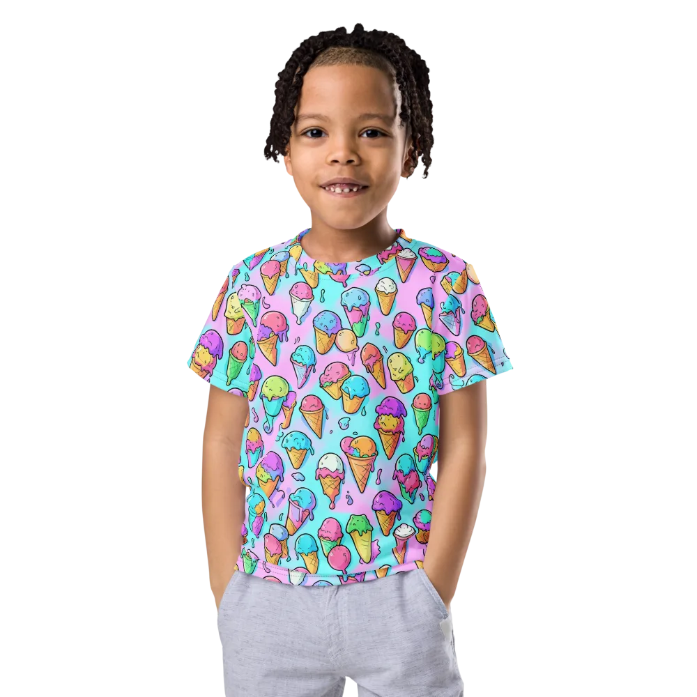 Neon Sundae on Kids Crew Neck T-Shirt — Front