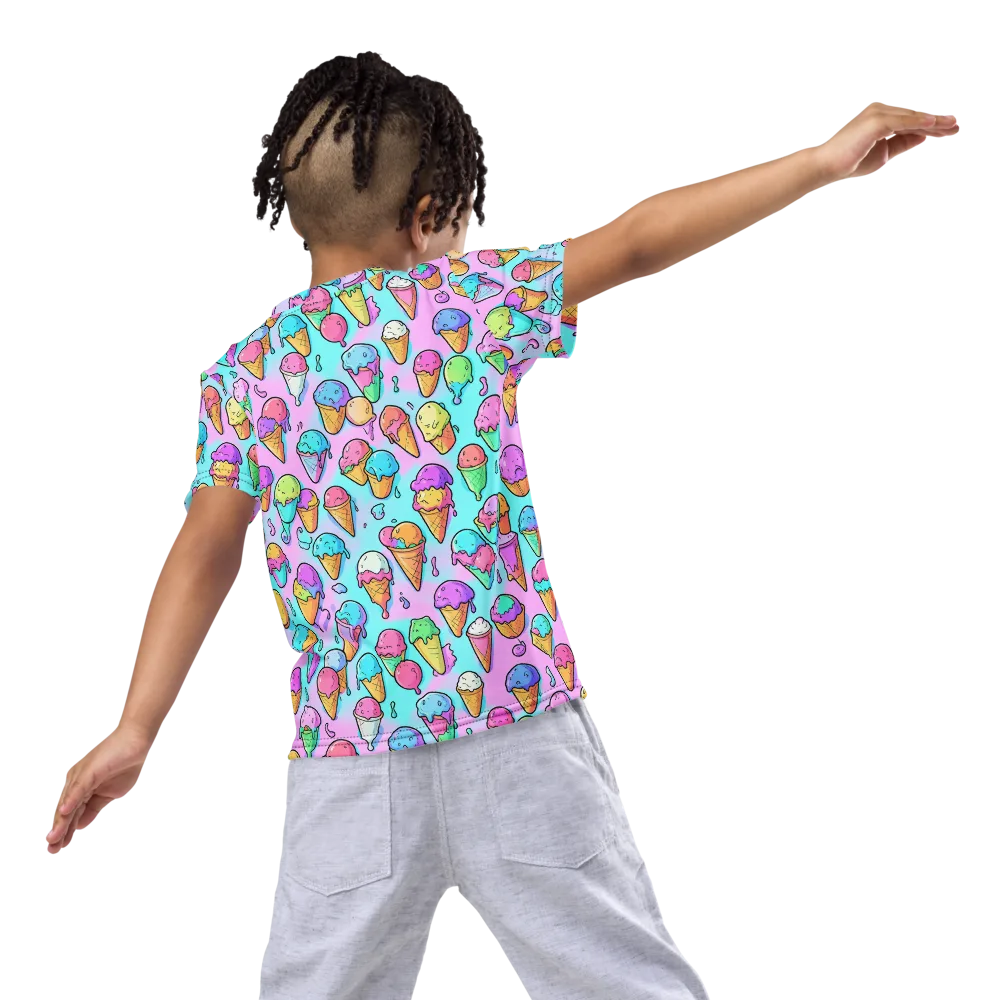Neon Sundae on Kids Crew Neck T-Shirt — Back