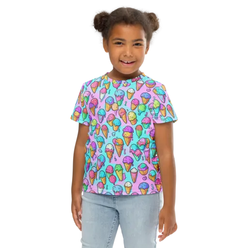 Neon Sundae on a Kids Crew Neck T-Shirt