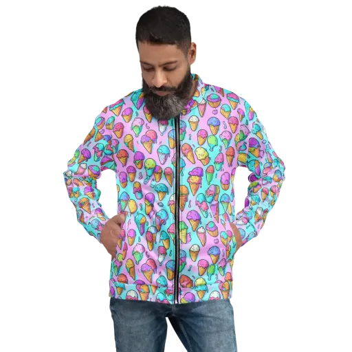 Neon Sundae on a Bomber Jacket