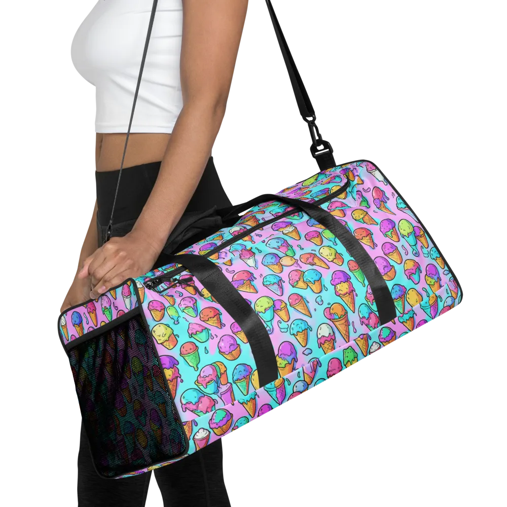 Neon Sundae on Duffle Bag — Front