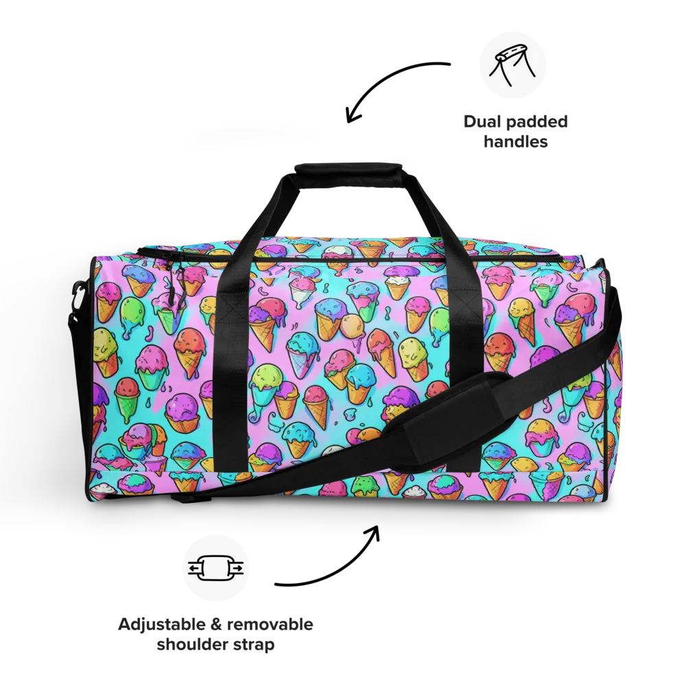 Neon Sundae on Duffle Bag — Front