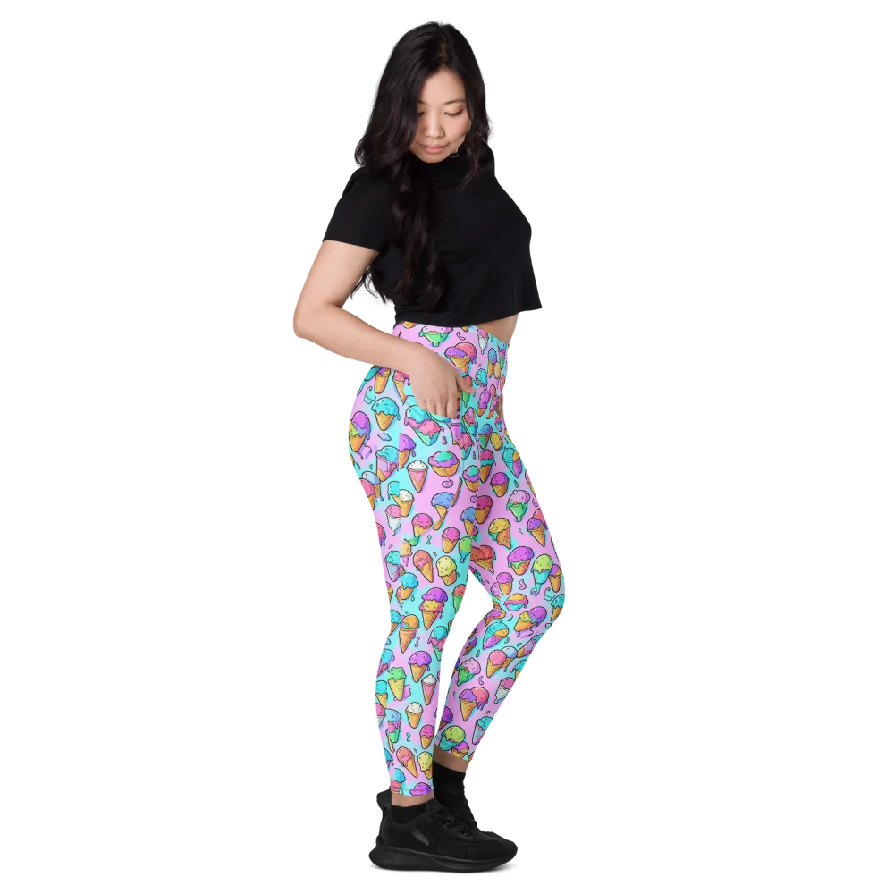Neon Sundae on Leggings with Pockets — Right