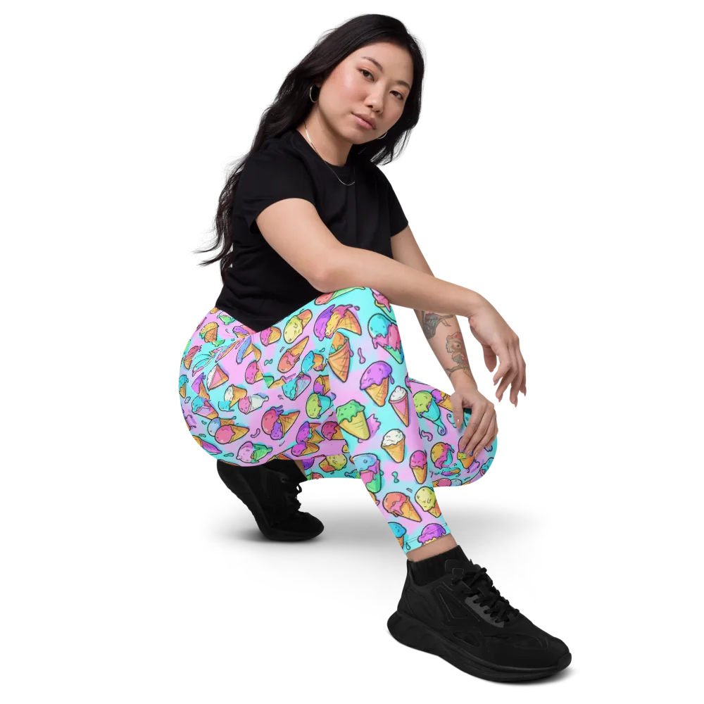 Neon Sundae on Leggings with Pockets — Right Front
