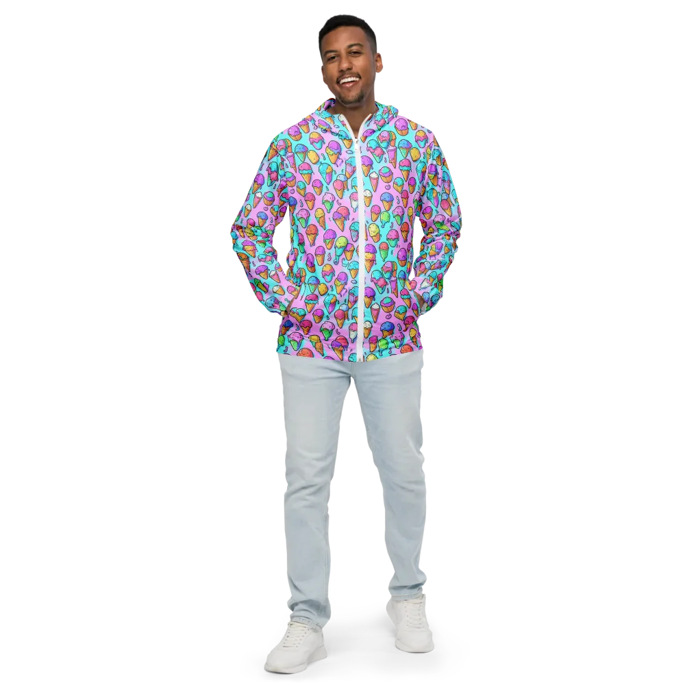 Neon Sundae on Men's Windbreaker — Front