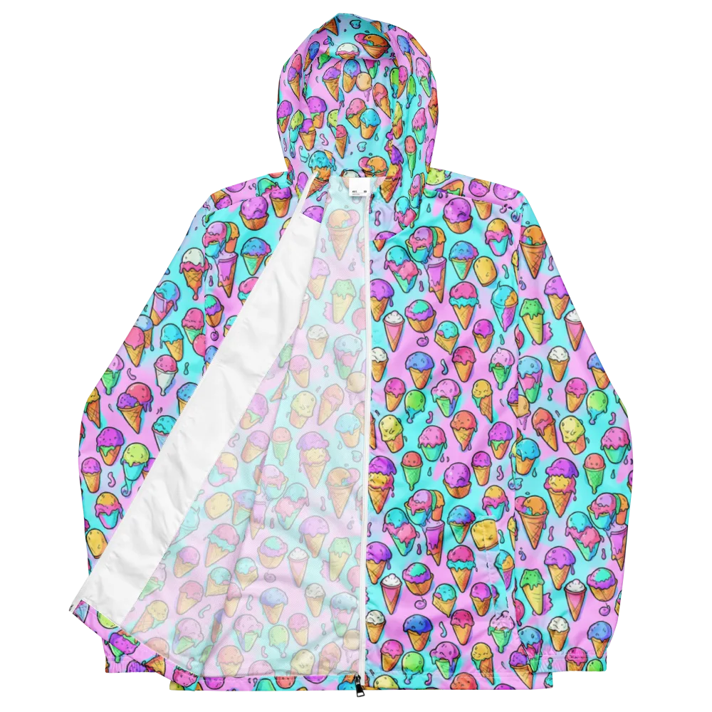 Neon Sundae on Men's Windbreaker — Front