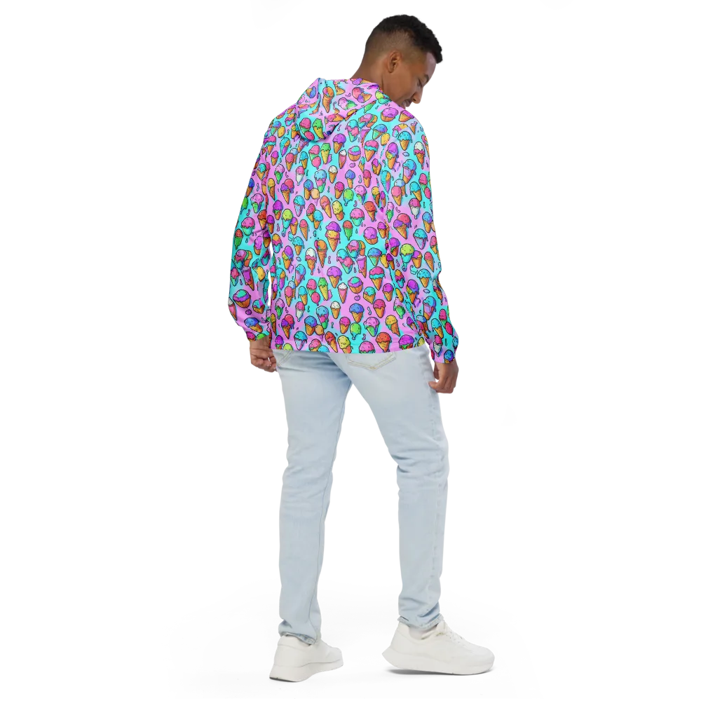 Neon Sundae on Men's Windbreaker — Back