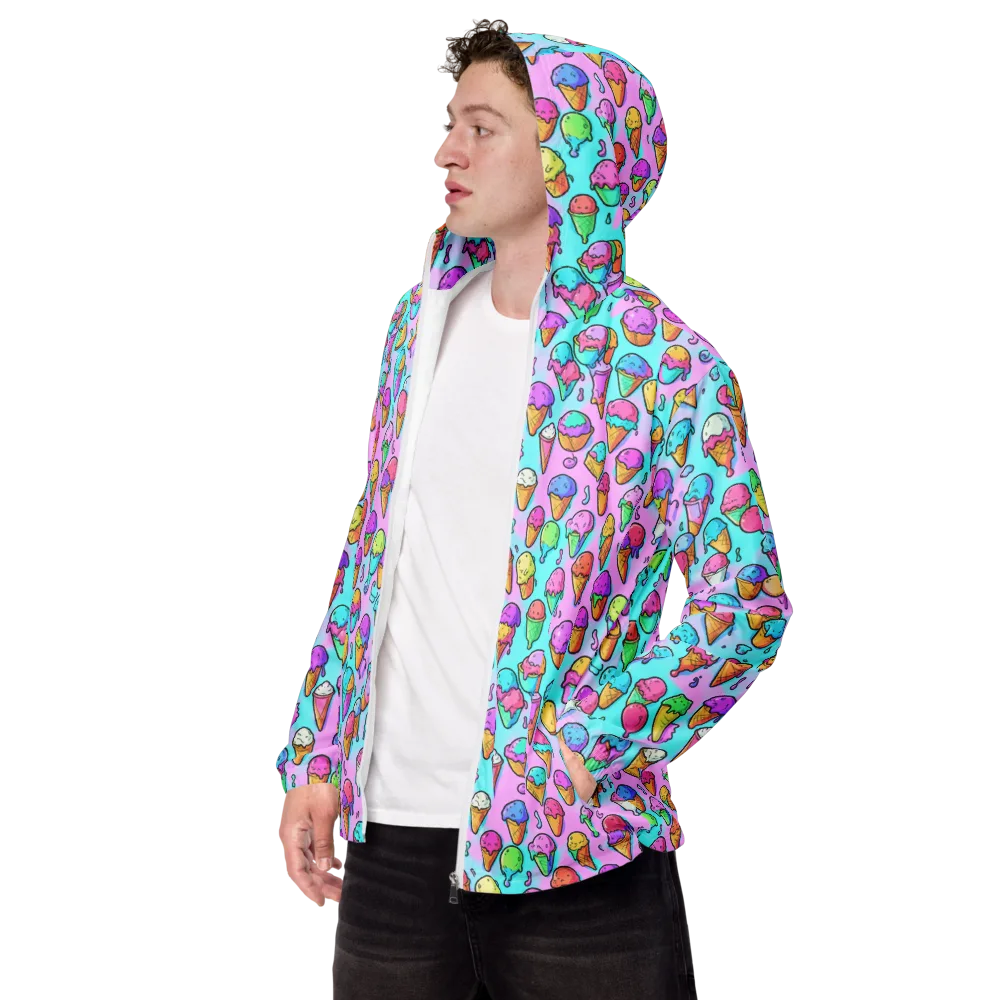 Neon Sundae on Men's Windbreaker — Left Front