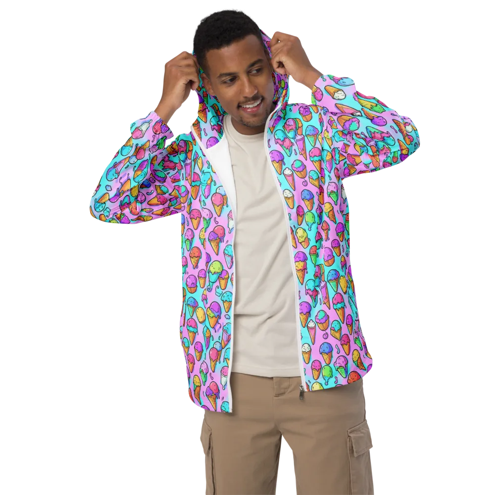 Neon Sundae on Men's Windbreaker — Front