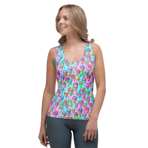 Neon Sundae on a Women's Tank Top