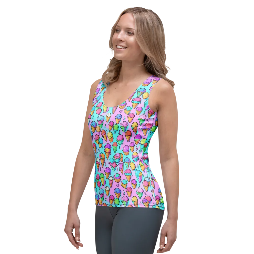 Neon Sundae on Women's Tank Top — Left Front